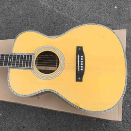 Custom Solid Spruce Top Rosewood Back Side Ebony Fingerboard Real Abalone Binding OM Body 42s Acoustic Guitar supplier