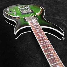 Grand guitar Hollow body AAA Quilted maple top Green waves electric guitar free shipping supplier