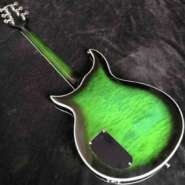 Grand guitar Hollow body AAA Quilted maple top Green waves electric guitar free shipping supplier