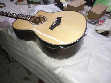 AAAA dreadnought body customize guitar cut-away AAAA all solid single cut armrest acoustic electric guitar supplier