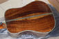 AAAA all solid KOA wood guitar customize D shape body fancy acoustic electric guitar supplier