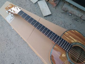 AAAA handmade all Solid apple wood guitars OM body guitar imported wood soundhole EQ acoustic electric guitar supplier