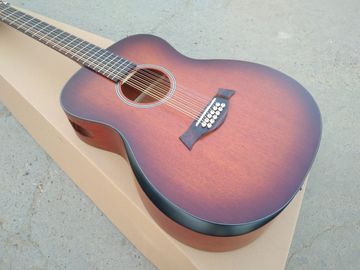 AAAA all Solid 12 strings customize guitara 12 string OM all solid mahogany wood acoustic electric guitar supplier