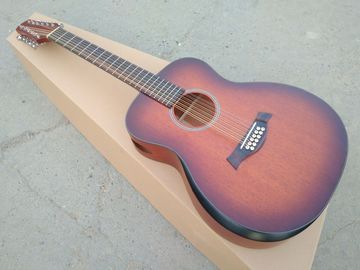 AAAA all Solid 12 strings customize guitara 12 string OM all solid mahogany wood acoustic electric guitar supplier