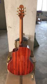 Handmade all solid wood guitar feature unique custom guitar red wood armrestsingle cut acoustic electric guitar supplier