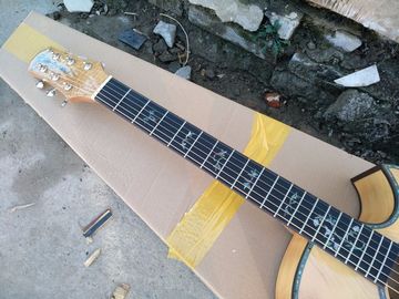 AAAA handmade all Solid single cut guitara 14 frets imported wood armrest GA acoustic electric guitar supplier
