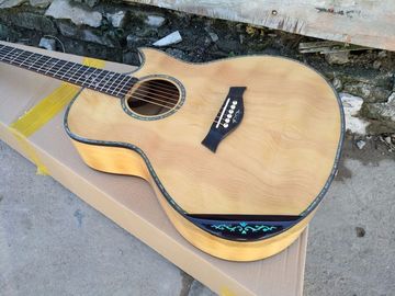 AAAA handmade all Solid single cut guitara 14 frets imported wood armrest GA acoustic electric guitar supplier