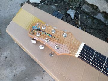 AAAA handmade all Solid single cut guitara 14 frets imported wood armrest GA acoustic electric guitar supplier