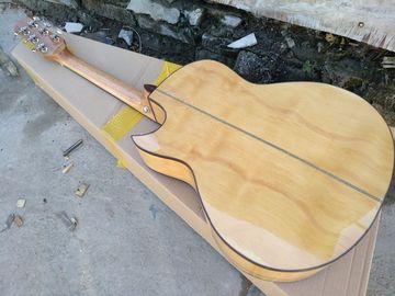AAAA handmade all Solid single cut guitara 14 frets imported wood armrest GA acoustic electric guitar supplier