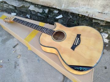 AAAA handmade all Solid single cut guitara 14 frets imported wood armrest GA acoustic electric guitar supplier