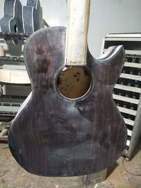 AAAA handmade all Solid ebony wood single cut guitar 14 frets imported wood armrest GA acoustic electric guitar supplier