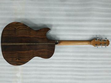 AAAA handmade all Solid ebony wood single cut guitar 14 frets imported wood armrest GA acoustic electric guitar supplier