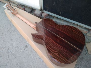 AAAA handmade all Solid ebony wood single cut guitar 14 frets imported wood armrest GA acoustic electric guitar supplier