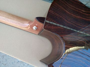 AAAA handmade all Solid ebony wood single cut guitar 14 frets imported wood armrest GA acoustic electric guitar supplier