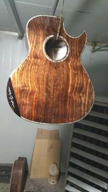 AAAA handmade all Solid ebony wood single cut guitar 14 frets imported wood armrest GA acoustic electric guitar supplier