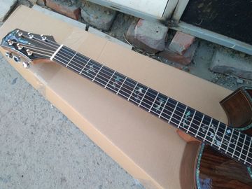 AAAA handmade all Solid ebony wood single cut guitar 14 frets imported wood armrest GA acoustic electric guitar supplier
