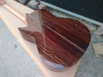 AAAA handmade all Solid ebony wood single cut guitar 14 frets imported wood armrest GA acoustic electric guitar supplier