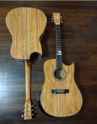 AAAA custom guitar all solid imported Olive wood Ryans style guitar customize handmade acoustic guitar supplier