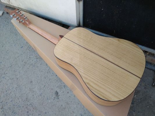 AAAA handmade all Solid OKA guitar dreadnought body guitar imported wood soundhole EQ D acoustic electric guitar supplier