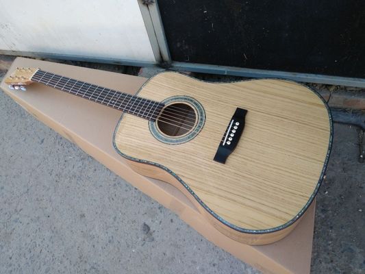 AAAA handmade all Solid OKA guitar dreadnought body guitar imported wood soundhole EQ D acoustic electric guitar supplier
