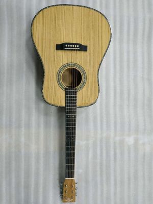 AAAA handmade all Solid OKA guitar dreadnought body guitar imported wood soundhole EQ D acoustic electric guitar supplier