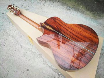 Custom guitar soundhole EQ AAAA all solid single cutaway custom cocobolo wood acoustic electric guitar supplier