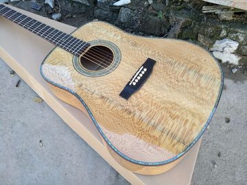 Free shipping AAAA handmade all Solid guitar dreadnought body guitar imported wood soundhole EQ D acoustic electric guit supplier