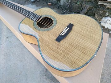 AAAA handmade all Solid guitars OM body guitar imported wood soundhole EQ acoustic electric guitar supplier