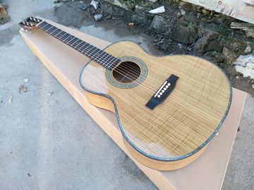 AAAA handmade all Solid guitars OM body guitar imported wood soundhole EQ acoustic electric guitar supplier