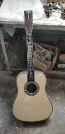 AAAAA all solid wood 12 strings dreadnought body fancy abalone handmade acoustic electric guitar supplier