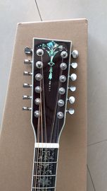 AAAAA all solid wood 12 strings dreadnought body fancy abalone handmade acoustic electric guitar supplier