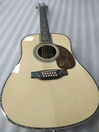 AAAAA all solid wood 12 strings dreadnought body fancy abalone handmade acoustic electric guitar supplier