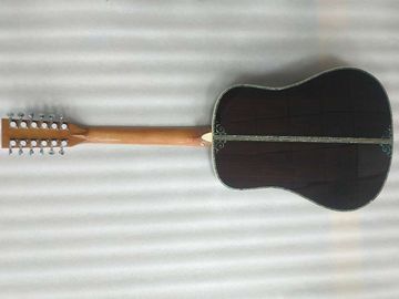 AAAAA all solid wood 12 strings dreadnought body fancy abalone handmade acoustic electric guitar supplier