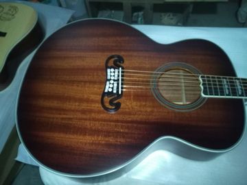 43" Jumbo satin finishing acoustic guitar hand made mahogany wood color acoustic guitar supplier