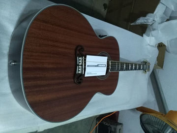 43" Jumbo satin finishing acoustic guitar hand made mahogany wood color acoustic guitar supplier