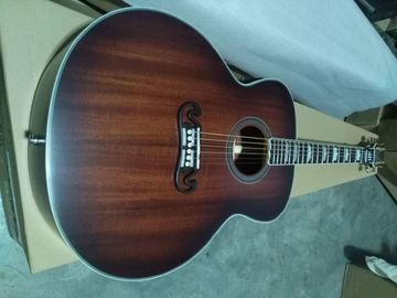 43&quot; Jumbo satin finishing acoustic guitar hand made mahogany wood color acoustic guitar supplier