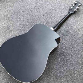 41&quot; All Black color acoustic guitar,Rosewood fingerboard,handmade Solid spruce wood guitar supplier