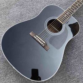 41&quot; All Black color acoustic guitar,Rosewood fingerboard,handmade Solid spruce wood guitar supplier