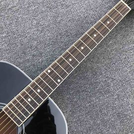 41&quot; All Black color acoustic guitar,Rosewood fingerboard,handmade Solid spruce wood guitar supplier