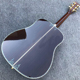 41 inch D style Solid wood acoustic guitar,Abalone binding and inlays ,Ebony fingerboard in sunburst supplier