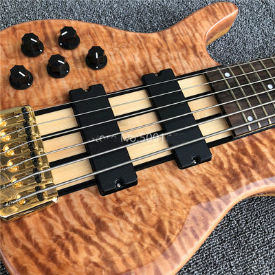 Ken Smith 6 strings Electric Bass Guitar,Burst maple top Active pickups Guitar Bass Golden hardware supplier