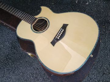 Handmade all solid Auditorium folk Guitars Orchestra cut-away AAAA all solid single cut armrest acoustic electric supplier