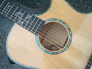 Factory AAAA 14 frets Auditorium folk Guitars Orchestra all solid imported apple wood acoustic electric guitar supplier