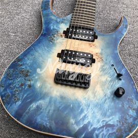 7 strings Mayones blue burst electric Guitar Ebony Fretboard locking Tuners Bolt-on OM logo mayones Duvell electric guit supplier