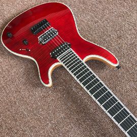 Mayones guitar mayones regius red 7 string electric guitar neck through guitar custom shop seymour duncan p supplier