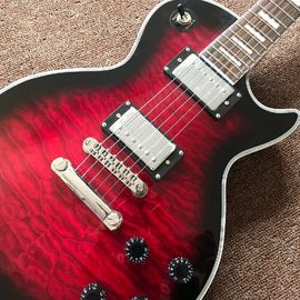 Chinese Electric Guitar with CHROME Hardware, Vintage red burst Quilted Maple Top supplier