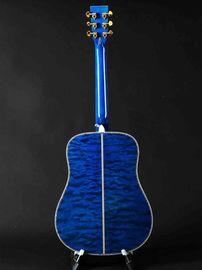 OEM custom guitar 41 inch solid spruce quilted maple blue color D style handmade Acoustic Guitar supplier