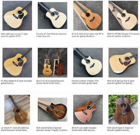 OEM custom guitar 41 inch solid spruce top D45f style handmade Acoustic Guitar with pickup 301 fishman supplier