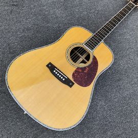 All Real Abalone D style acoustic guitar,Ebony fingerboard OEM custom 41 inches Solid spruce top Guitar Free shipping supplier