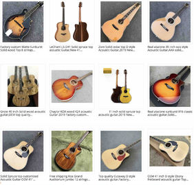 All Real Abalone D style acoustic guitar,Ebony fingerboard OEM custom 41 inches Solid spruce top Guitar Free shipping supplier